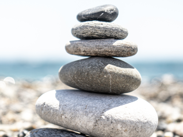 balancing pebbles